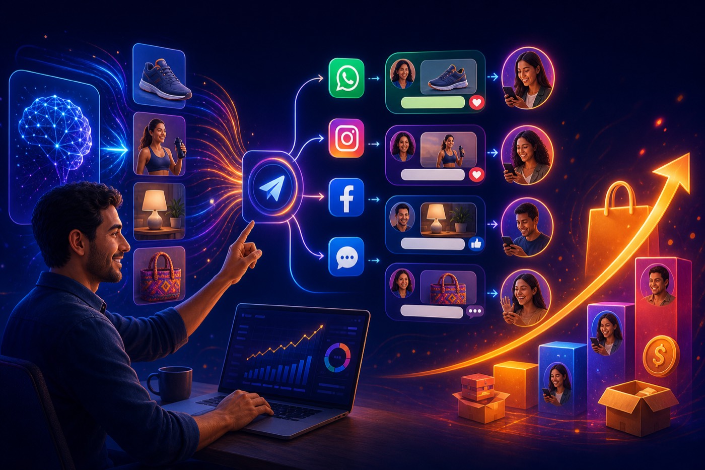 Difusión de contenido en WhatsApp, Instagram y Facebook para generar ventas