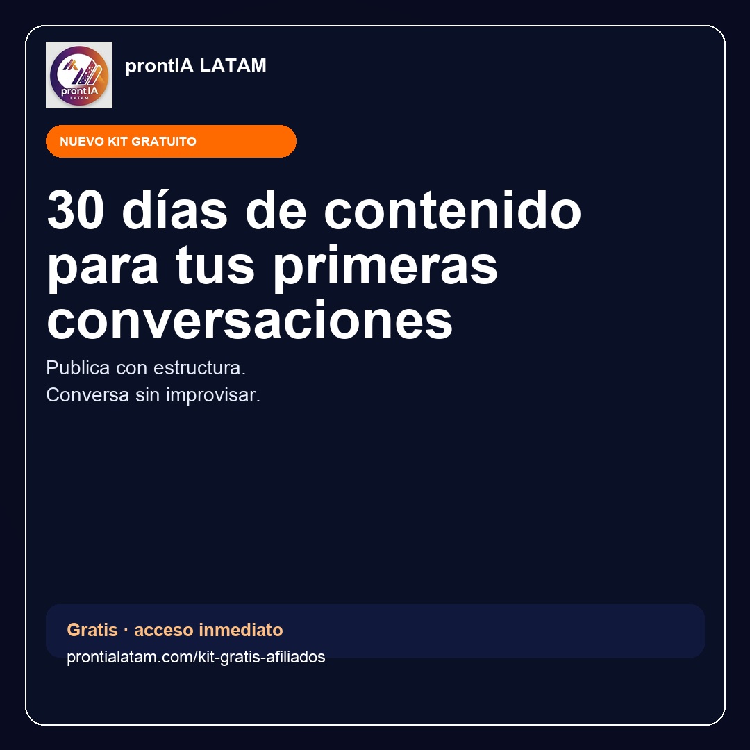 Kit gratuito de 30 días de contenido para conseguir tus primeras conversaciones de venta